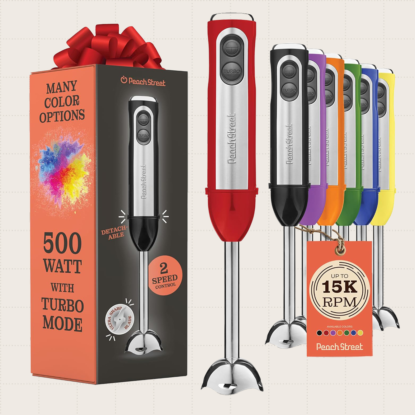 Peach Street Powerful Immersion Blender