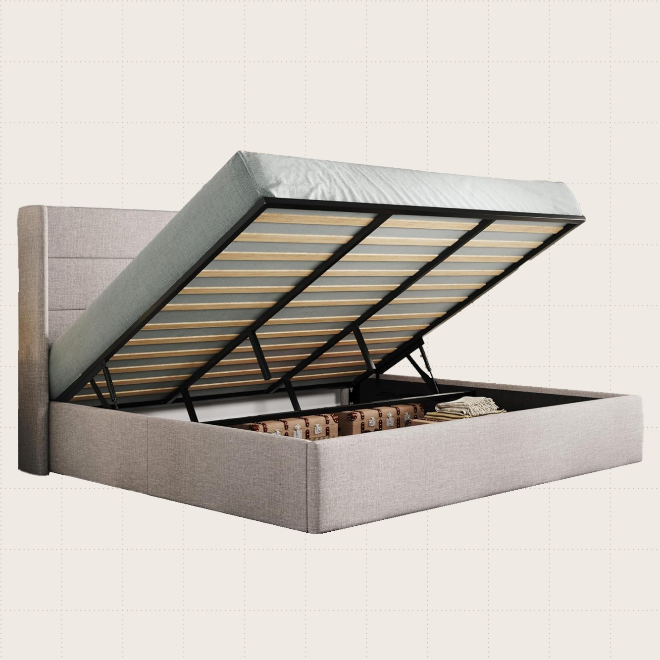 Allewie King-Size Lift Up Storage Bed