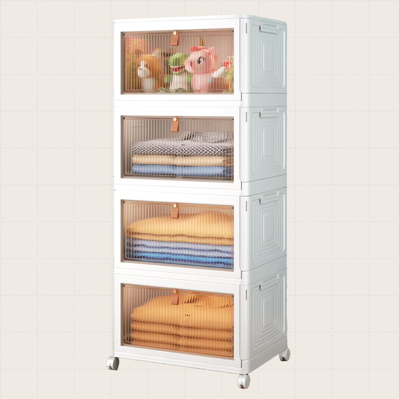 Wise Oannes Four-Tier Storage Bins With Lids