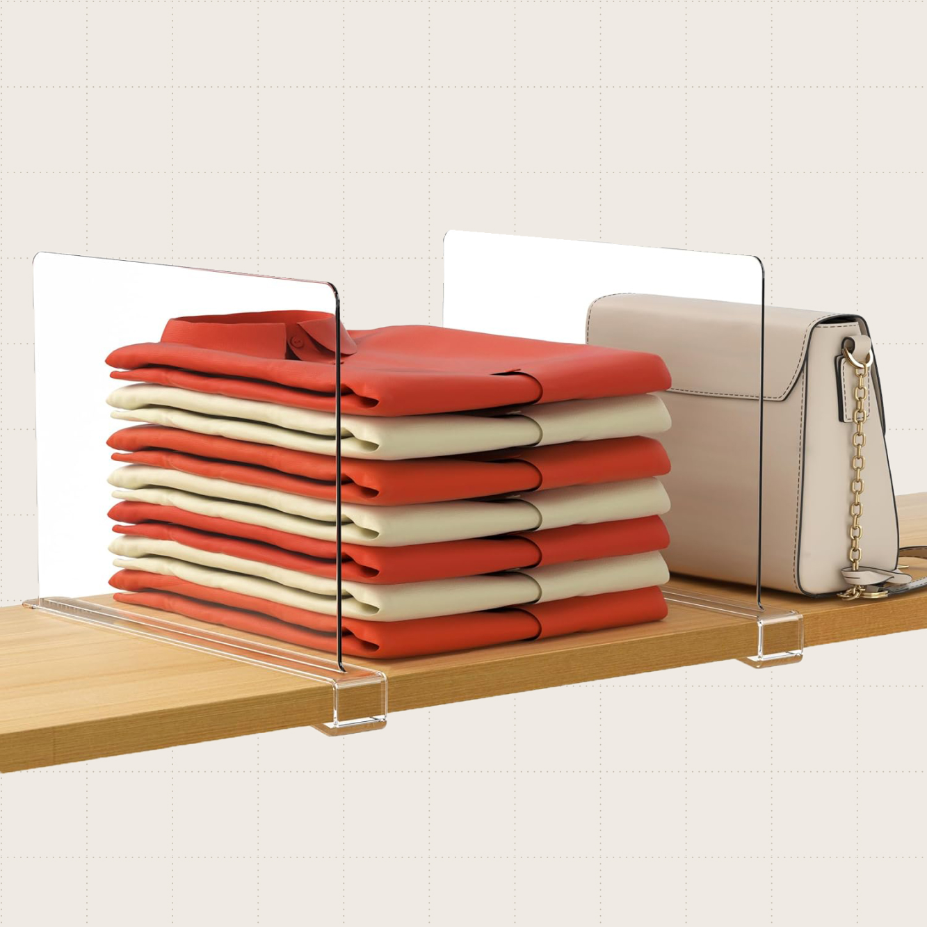 HBlife Clear Shelf Dividers, Six-Pack