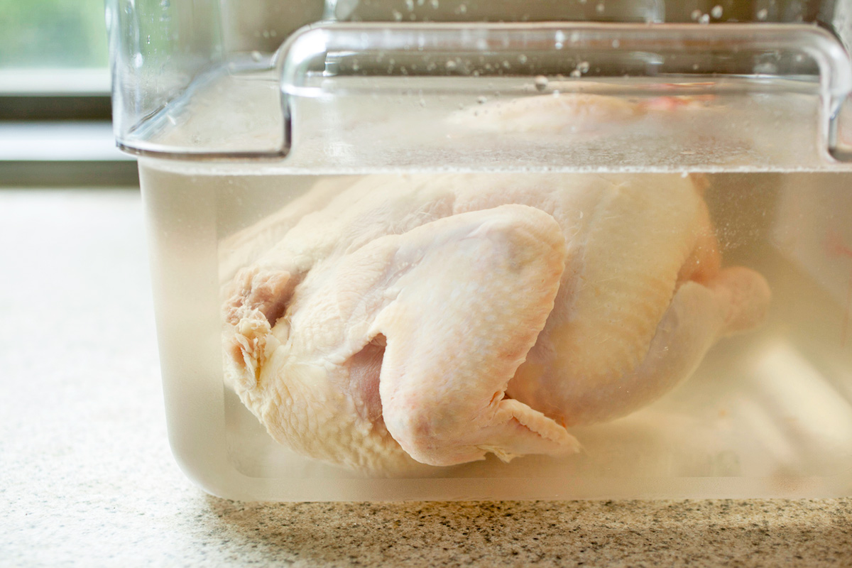 Chicken Brining in Salt Water