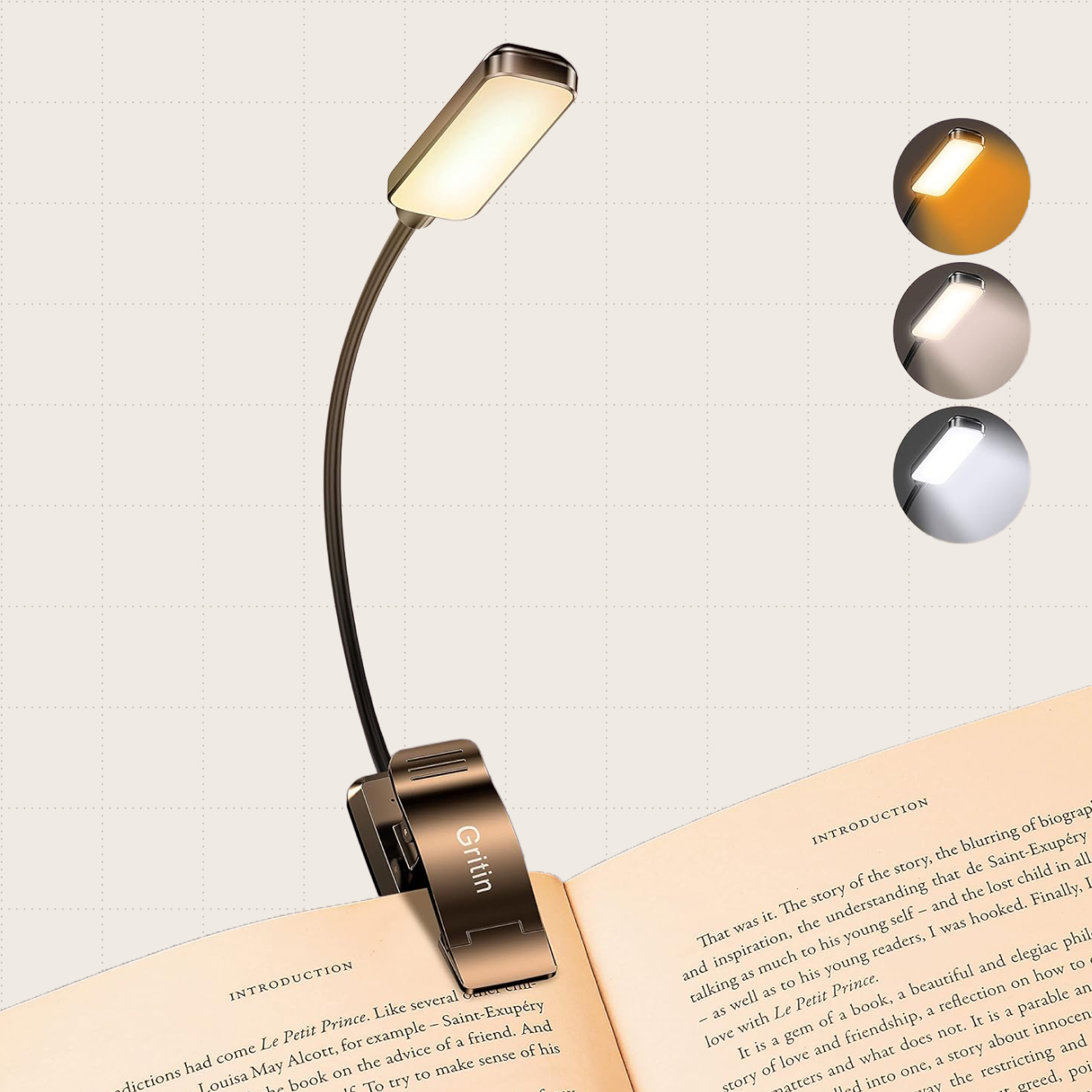 Gritin Rechargeable Book Light