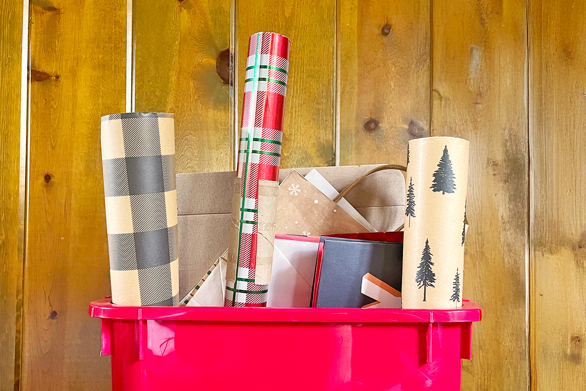 A Recycling Bin Fix for Unruly Wrapping Paper Rolls