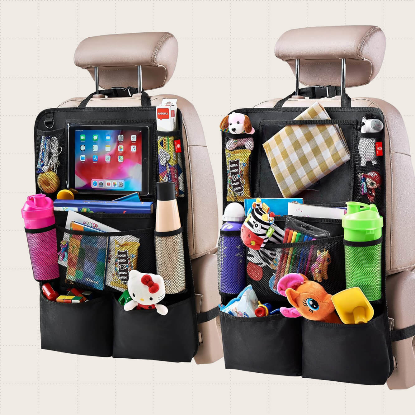 Helteko Back Seat Car Organizer, Two-Pack