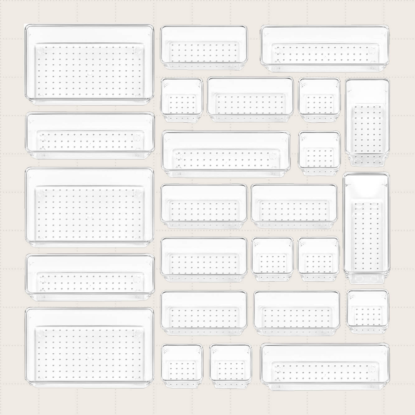 Vtopmart 25-Piece Plastic Drawer Organizers
